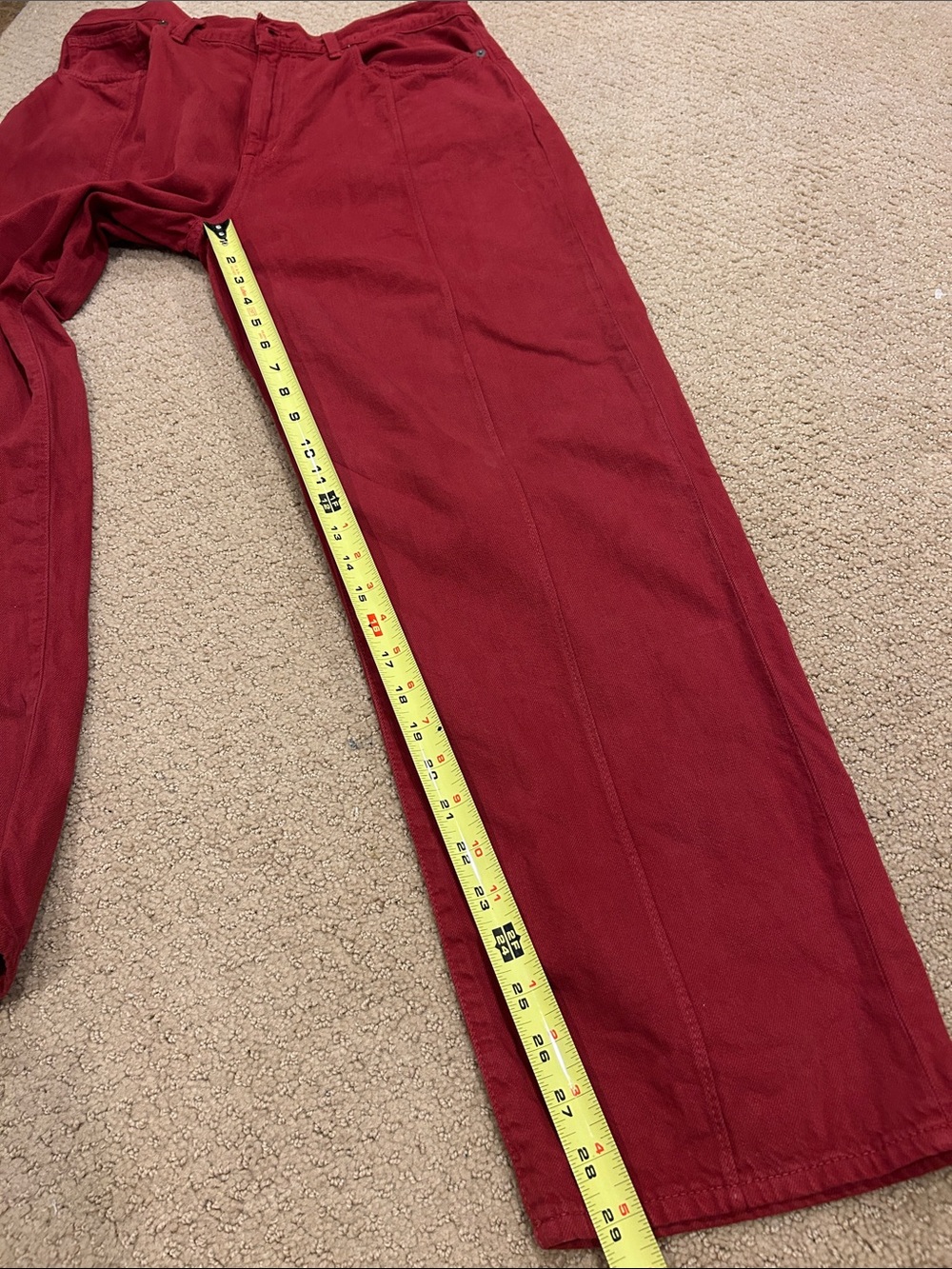 Madewell The Baggy Straight Jean in Deep Burgundy Red - Picture 7 of 11